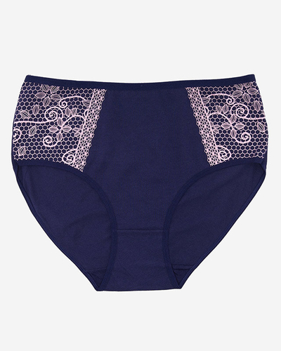 Tengerészkék pamut női bugyi mintával PLUS SIZE - Fehérnemű