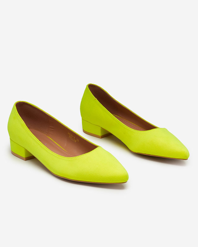 Neon sárga pumpák lapos sarkú Czinni- Lábbeli