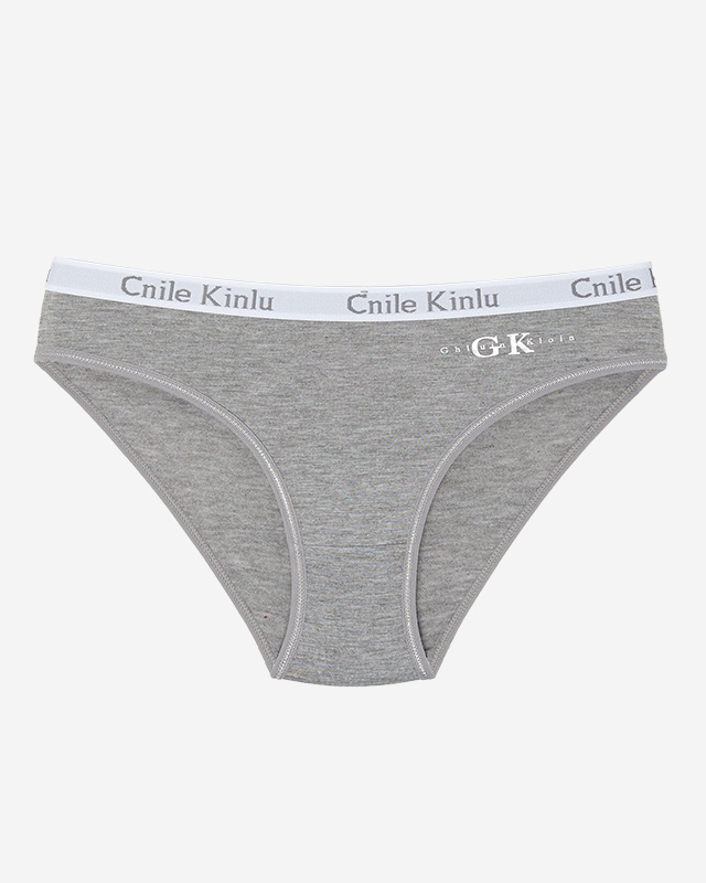 Szürke női pamut bugyi sportgumival - Fehérnemű