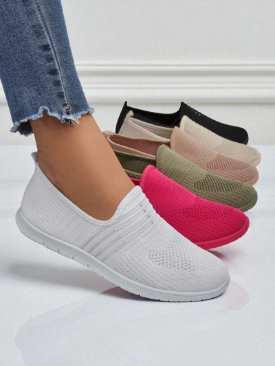 Női fehér slip-on cipő, Callisto szövet – könnyű cipő tavaszra és nyárra