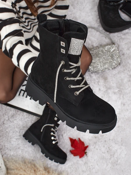 Tessaro öko velúr fűzős női bokacsizma