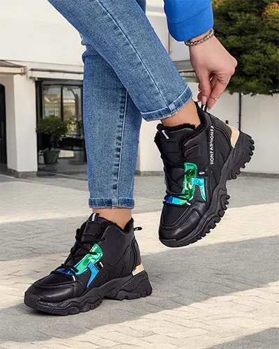 Royalfashion Női Sneakers Meleg Bélés Szintetikus műbőr felsőrészű női sportcipő a sneakerek stílusában, vastagabb talppal. Kandalló fűtésű belül. Nagyszerű kiegészítés a téli hétköznapi szettjeidhez! 87654321 <p>Női Szigetelt Snea