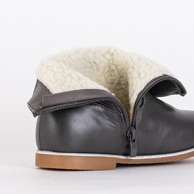 Szürke lány csizma dekoratív felsőrésszel Noksimi- Shoes