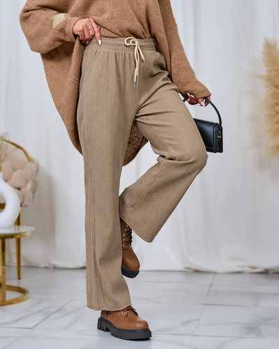 Royalfashion Női kordbársony szövetnadrág khaki színben