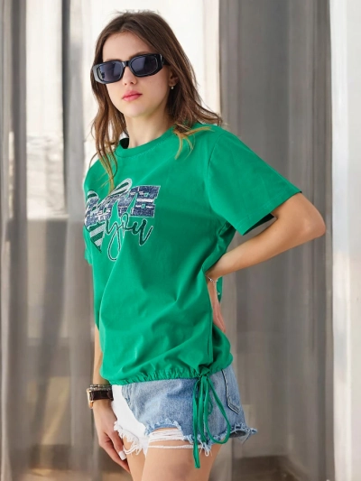 Royalfashion Női pamut póló LOVE kövekkel