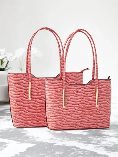 Royalfashion Dupla patent bőr kézitáska dombornyomással