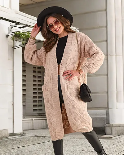 Royalfashion Kötött női poncsó pulóver