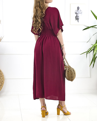 Maroon női midi ruha PLUS SIZE- Ruházat
