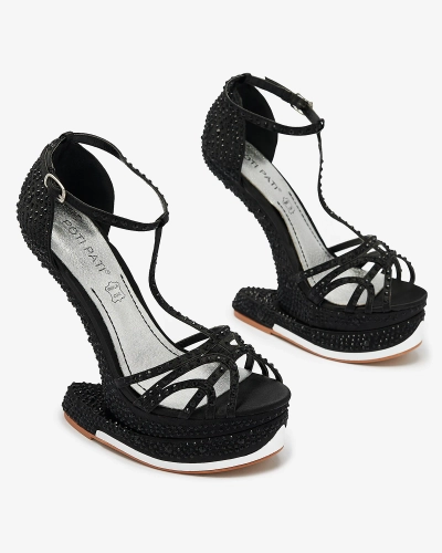 Fekete női cipő cirkóval Nekko- Footwear