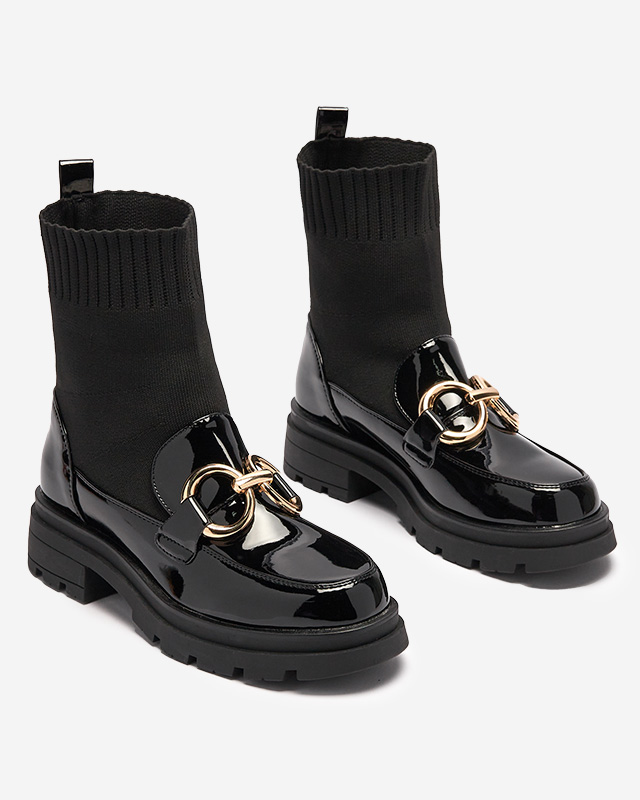 Fekete női csizma zoknival Accioi- Footwear