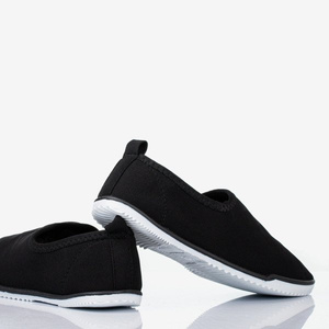 Czarne tenisówki slip-on damskie Maywood - Obuwie