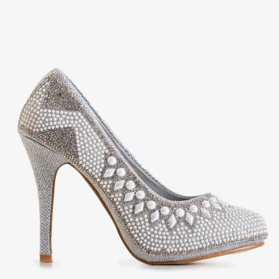 Ezüst fényes szivattyúk a Madia sarkon - cipő