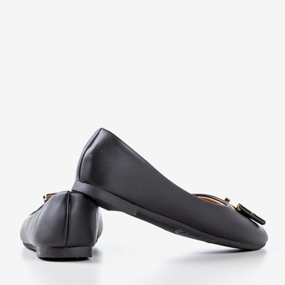 OUTLET Fekete női balerinák orrján díszes Rionach - Cipők