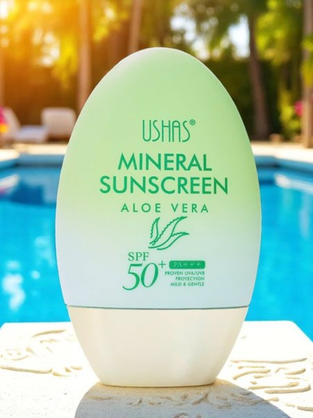 USHAS Erősen hidratáló naptej aloéval SPF 50