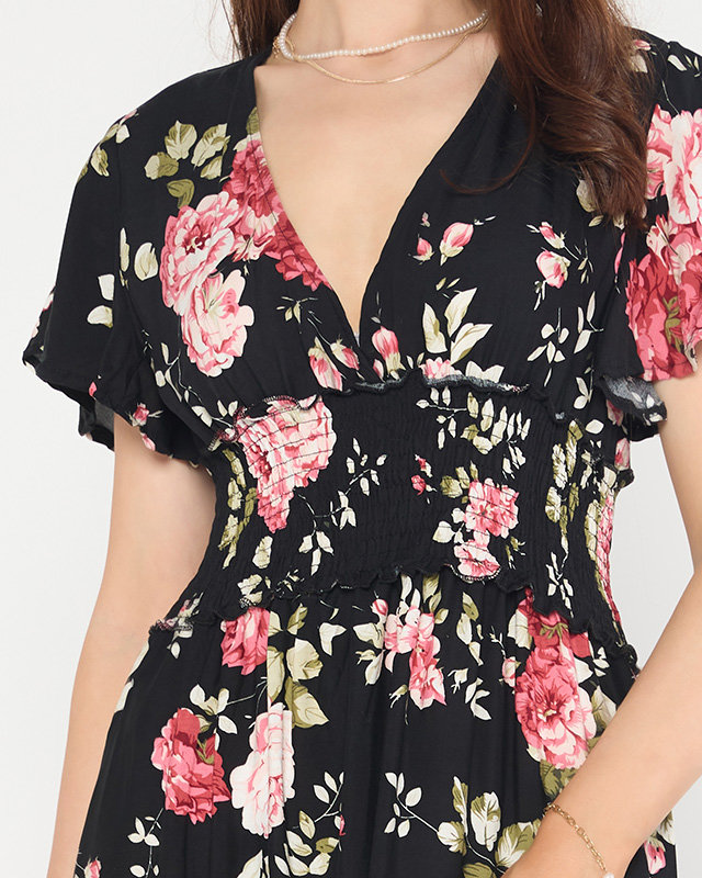 Légies fekete női ruha rövid ujjal - Ruházat