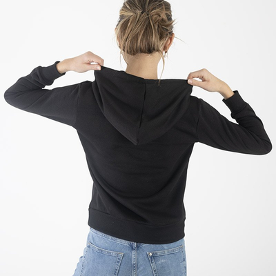 Női meleg fekete pulóver felirattal - Ruházat