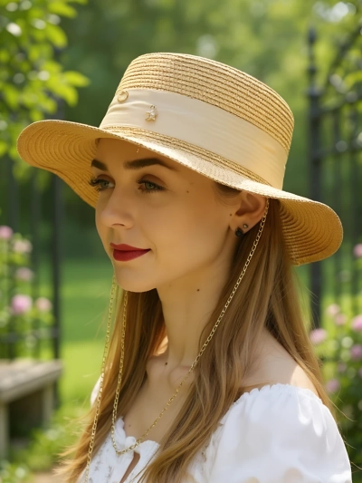 Royalfashion Női Szalmakalap Grace Szalaggal