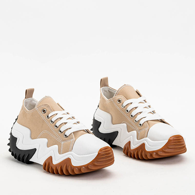 OUTLET Sport bézs női cipő a'la tornacipő Wenova - Lábbeli