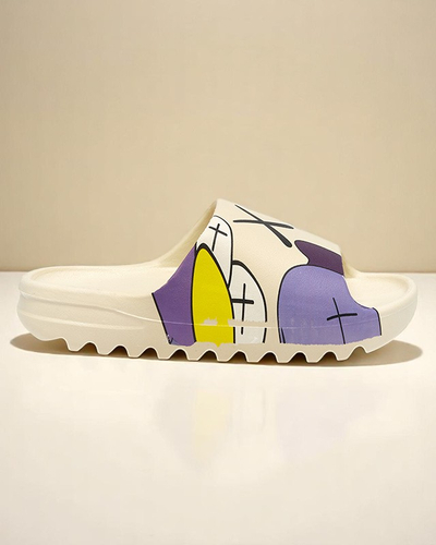 Flora krémszínű női gumiszandál kényelmes nyárra