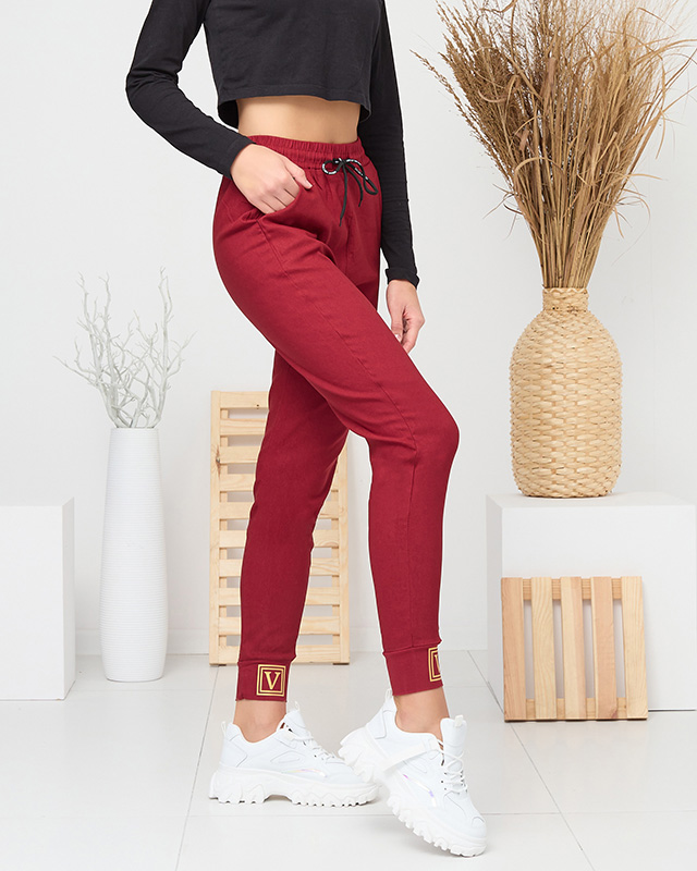 Piros, szigetelt női szövetnadrág - Ruházat