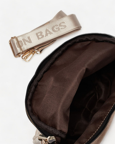 Royalfashion Bézs kis női öko szarvasbőr kézitáska