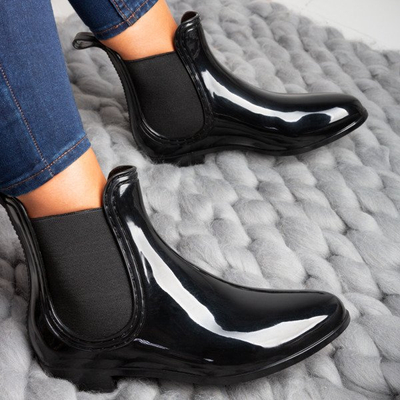 Czarne niskie kalosze Liticia - Obuwie