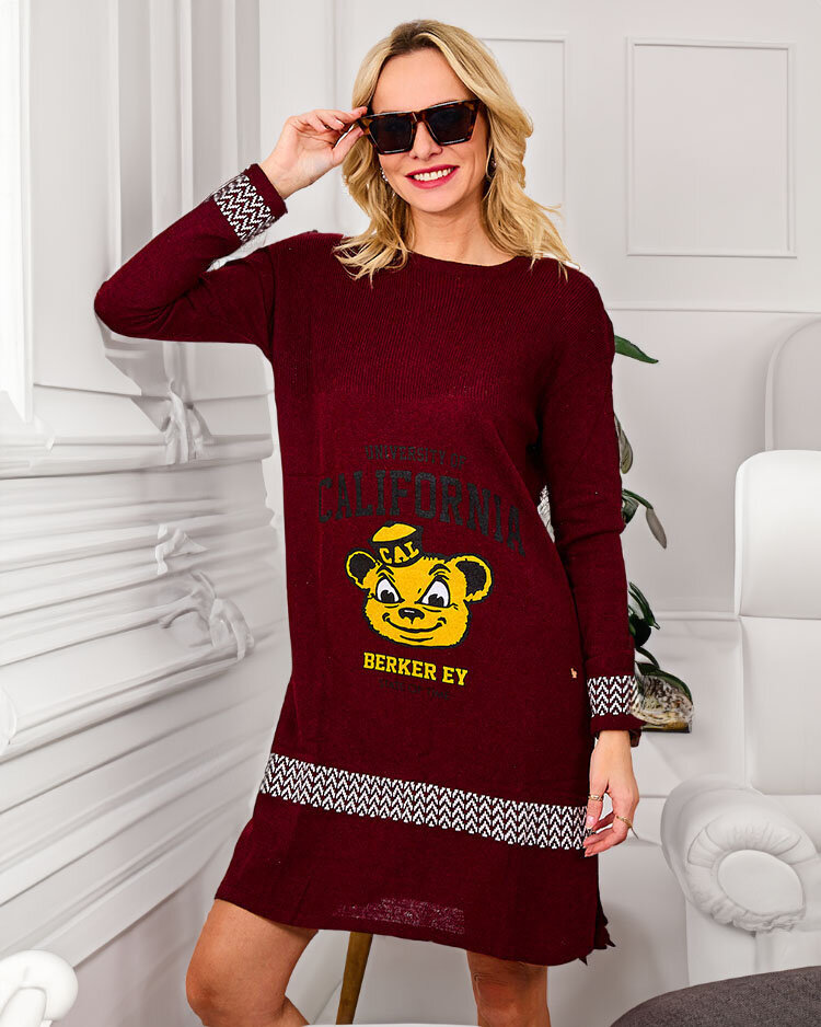 Royalfashion Világos rózsaszín női pulóver ruha