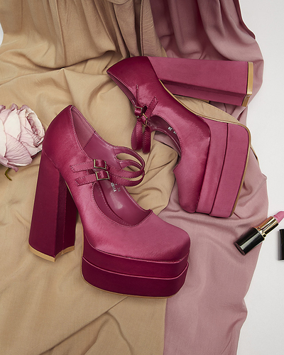 Fukszia női magas tűsarkú cipő Elika - Lábbeli
