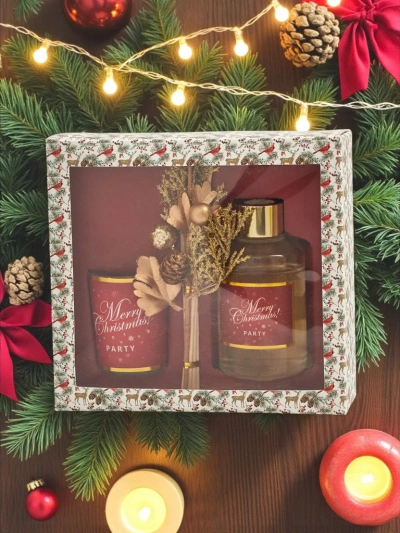 Szett: Merry Christmas illatpálcikák és gyertya