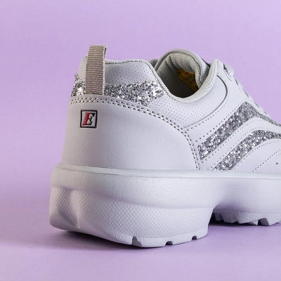 OUTLET Világosszürke női sportcipő csillogással Undine - Lábbeli