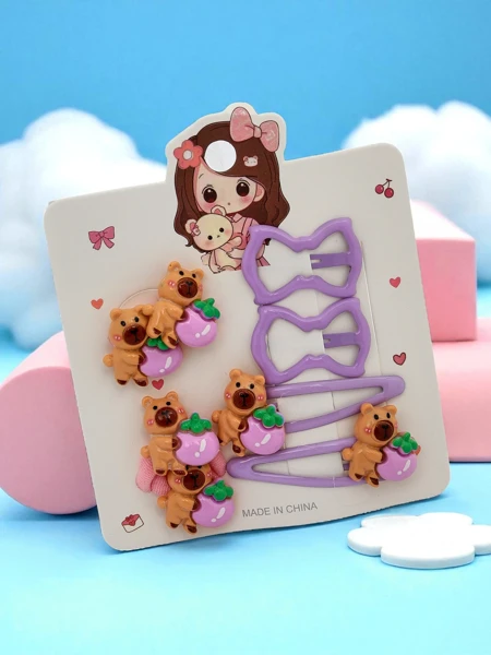 Hajcsat szett macis és masnis motívumokkal