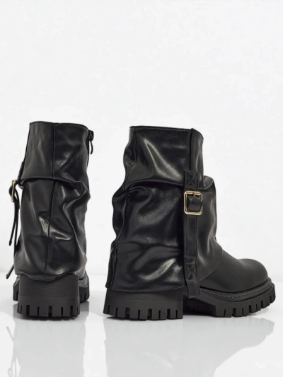 Magasított női Lunara öko bőr bokacsizma