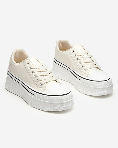 Női krémszínű sportcipő a'la sneakers Aniel - Lábbeli