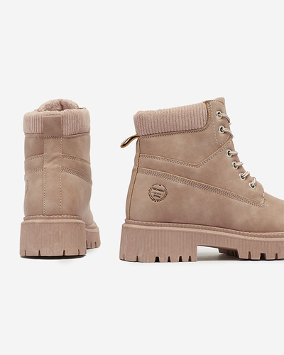 Sötét rózsaszín női szigetelt trapper csizma Teruna - Lábbeli