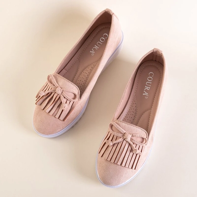 OUTLET Női porított mokaszin bojtokkal és Laureana íjjal - Lábbeli