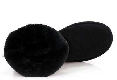 Czarne śniegowce z klamrami - Obuwie