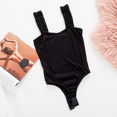 Női fekete bordás body - Ruházat