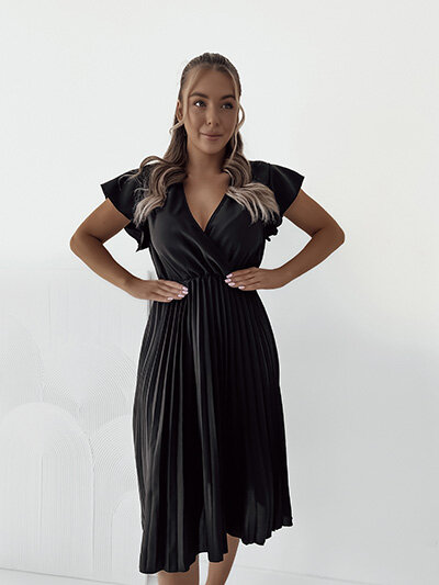 Royalfashion Női pliszírozott midi ruha