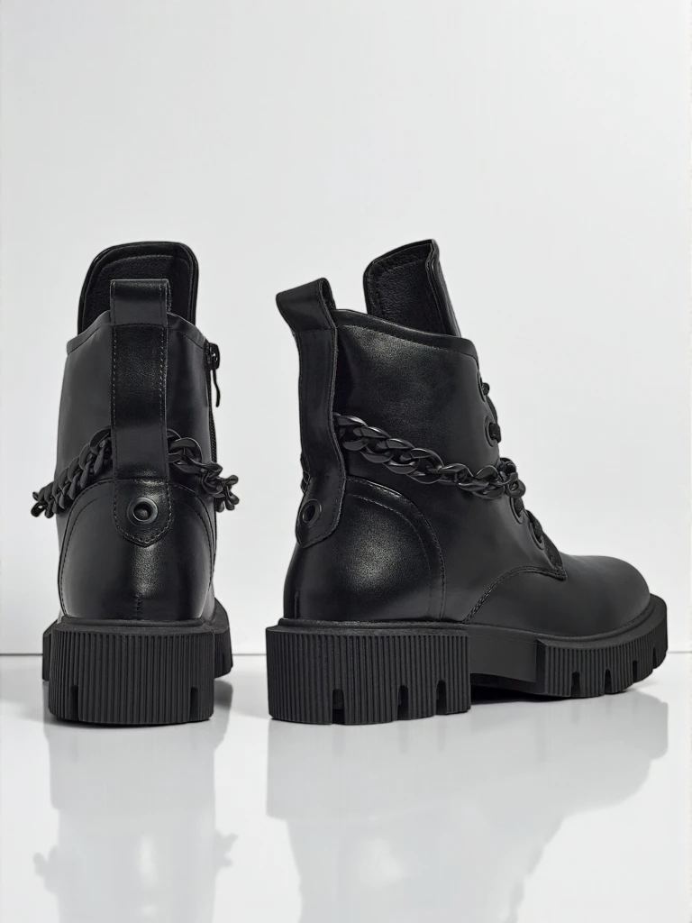 Eko bőr fűzős női Anviq bokacsizma