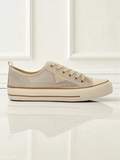 Aurelia Beige - női szövet tornacipő lapos, 3 cm-es talpon