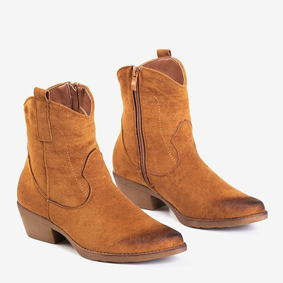 Brązowe botki a'la kowbojki Sahara - Obuwie