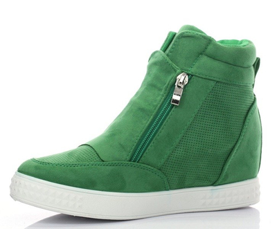 Zielone sneakersy na koturnie Velicienta - Obuwie