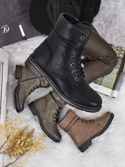 Luna Női Fekete Szintetikus Alkalmi Bokacsizma Őszre