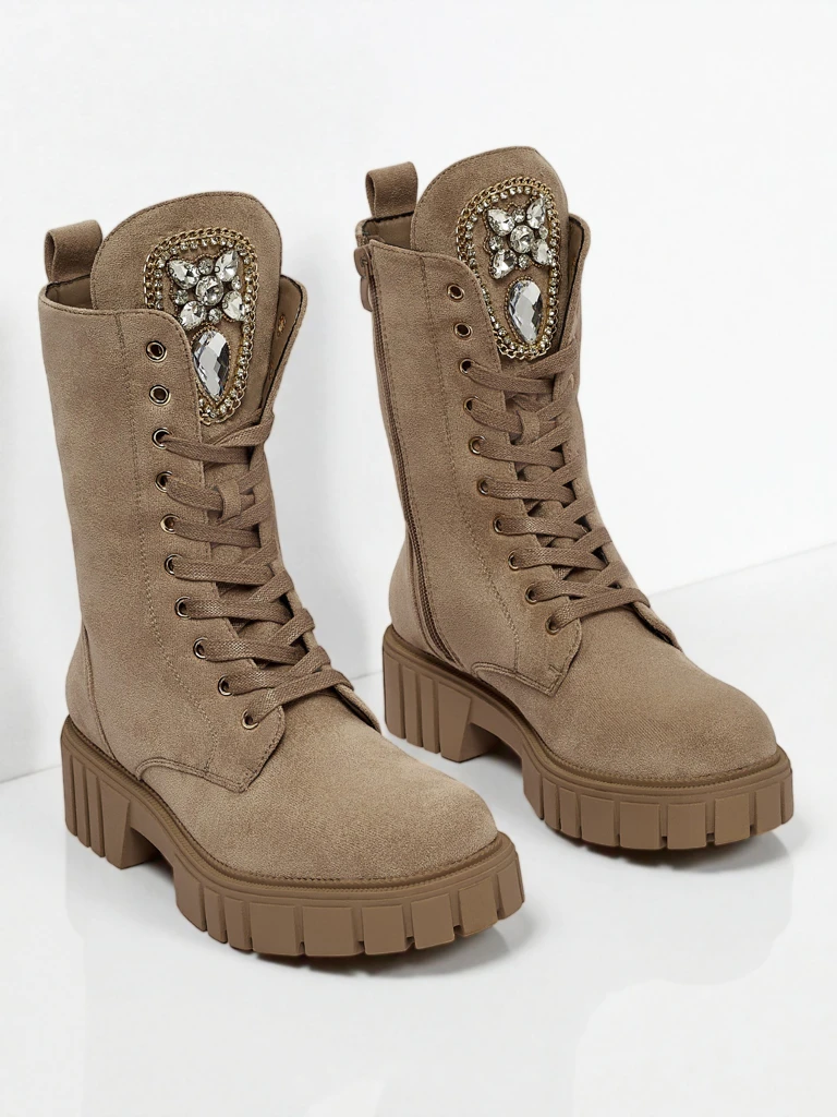 Royalfashion Női magas worker típusú bokacsizma Suboo