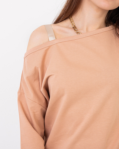 Női bézs pulóver és szoknya szett - Ruházat