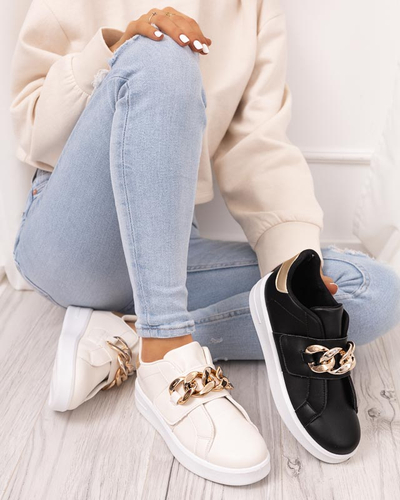 Krémszínű női bebújós sportcipő Derera - Lábbeli