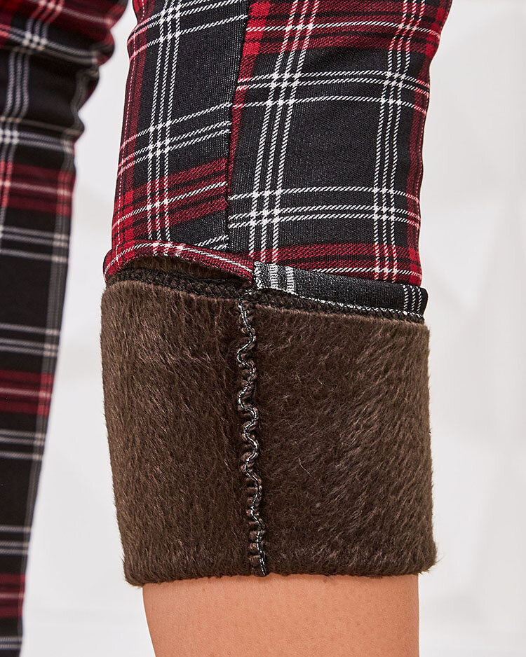 Royalfashion Melegített kockás női teggings