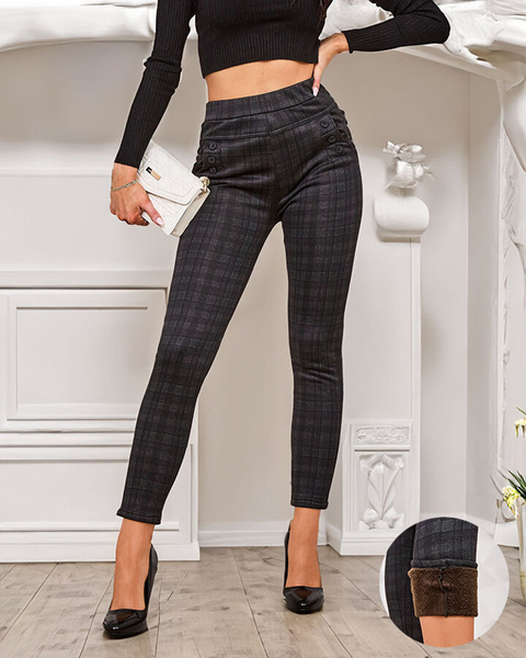 Royalfashion Női szigetelt kockás teggings nadrág