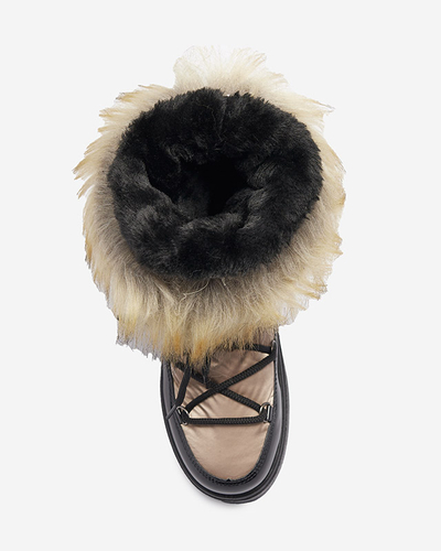 Női lakkozott hócsizma arany-rózsaszín színben Fursav- Footwear
