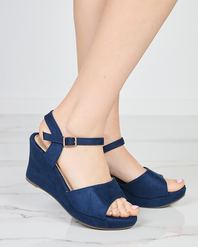 OUTLET Sötétkék női szandál a éken Nalem - Footwear